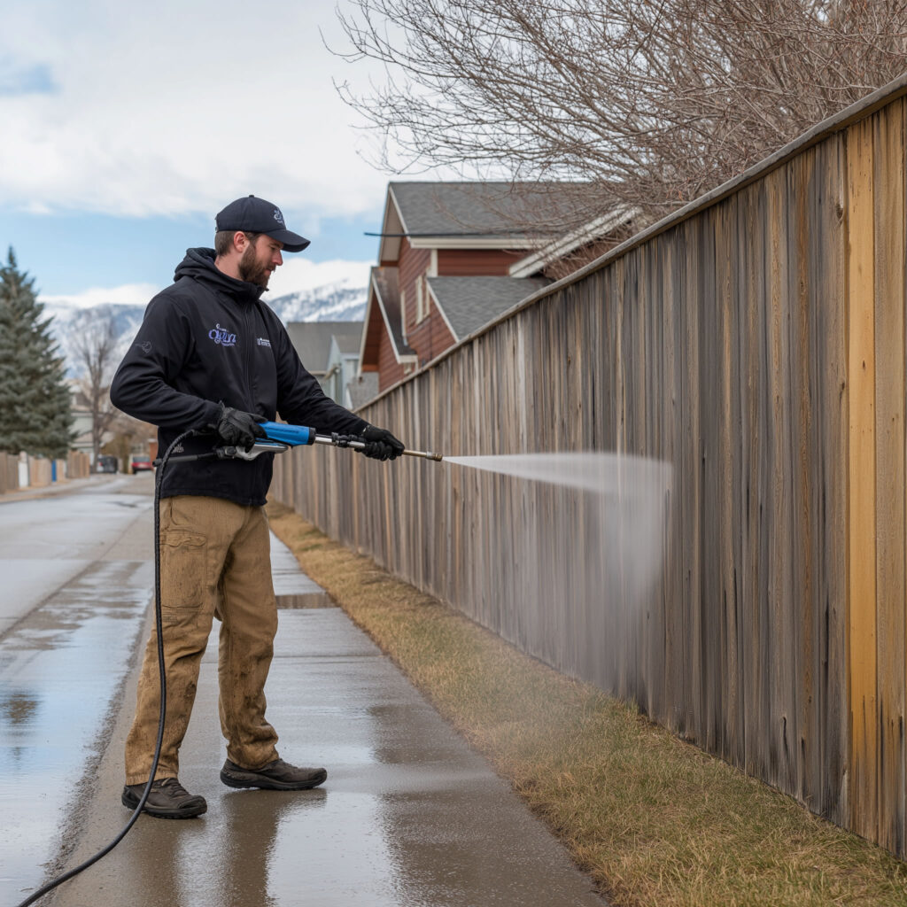 Power Washing fence